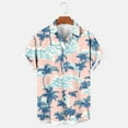 thumbnail image 2 of AHTJRT Men’s Button Down Hawaiian Shirt with Watercolor Hibiscus Blooms Resort V Neck Shirt Multicolor 3XL, 2 of 5