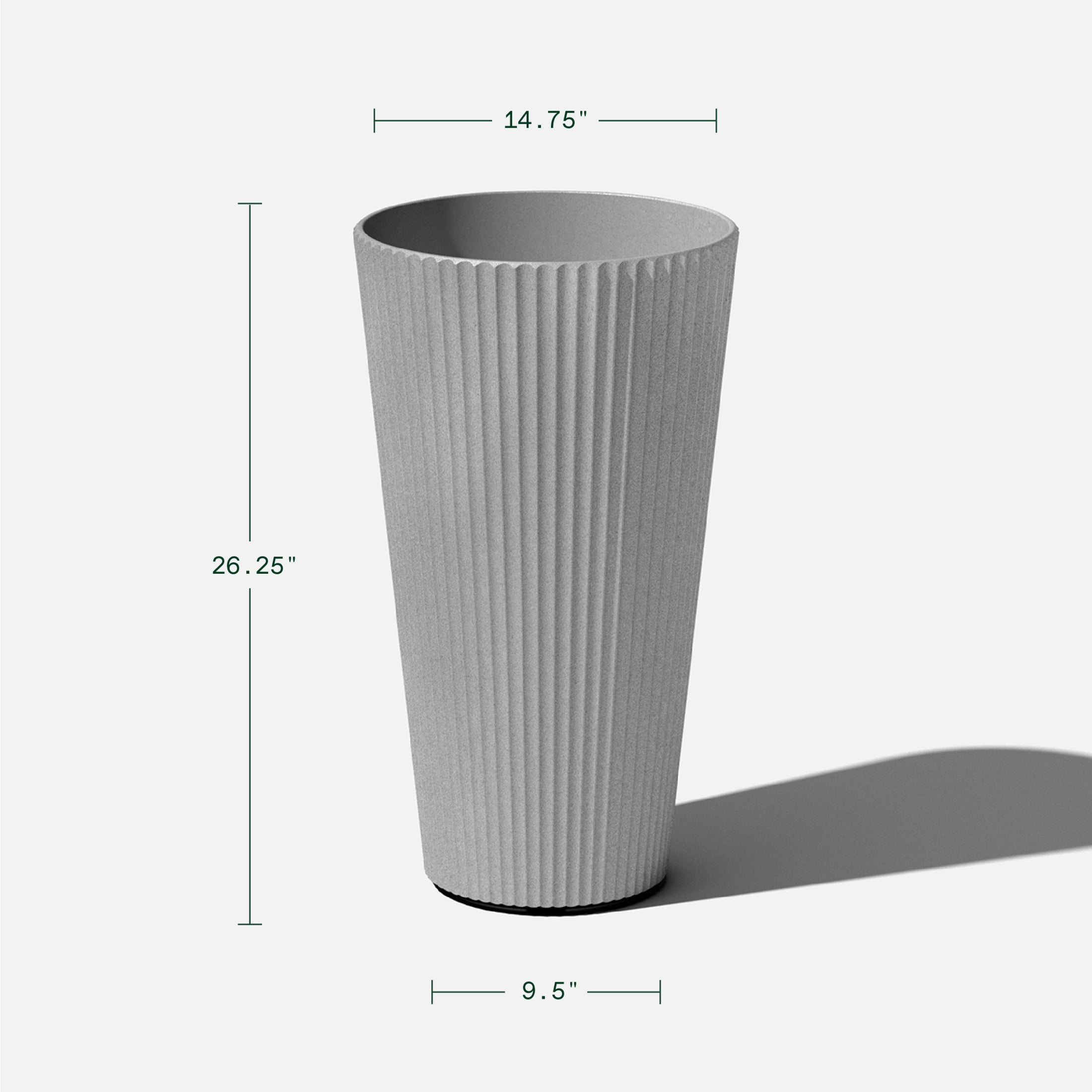 Veradek Demi Series 26" Tall Plastic-Stone Planter - Gray