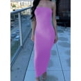 thumbnail image 5 of Summer Women's Sexy Sleeveless Chest Wrapped Long Beach Dress, 5 of 9