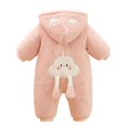 thumbnail image 4 of Goindgs Newborn Baby Girls Boys Jumpsuit Warm Jacket Romper Infant Toddler Outwear Snowsuit 1 Piece Fall Winter Outfit Z3-Pink 3-6 M, 4 of 5