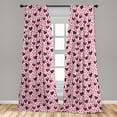 thumbnail image 4 of Ambesonne Valentine Curtains, Vintage Hearts and Spots, Pair of 28"x95", Dark Pink and Charcoal Grey, 4 of 4