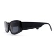 thumbnail image 4 of Womens Mod Narrow Rectangle Inset Lens Retro Sunglasses Black, 4 of 4