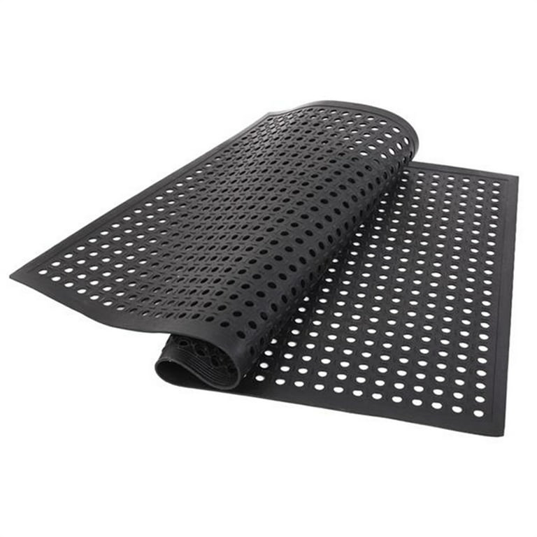 ES Robbins 184543 Feel Good 35 x 60 Black Grease-Proof Anti-Fatigue Floor  Mat - 3/8 Thick