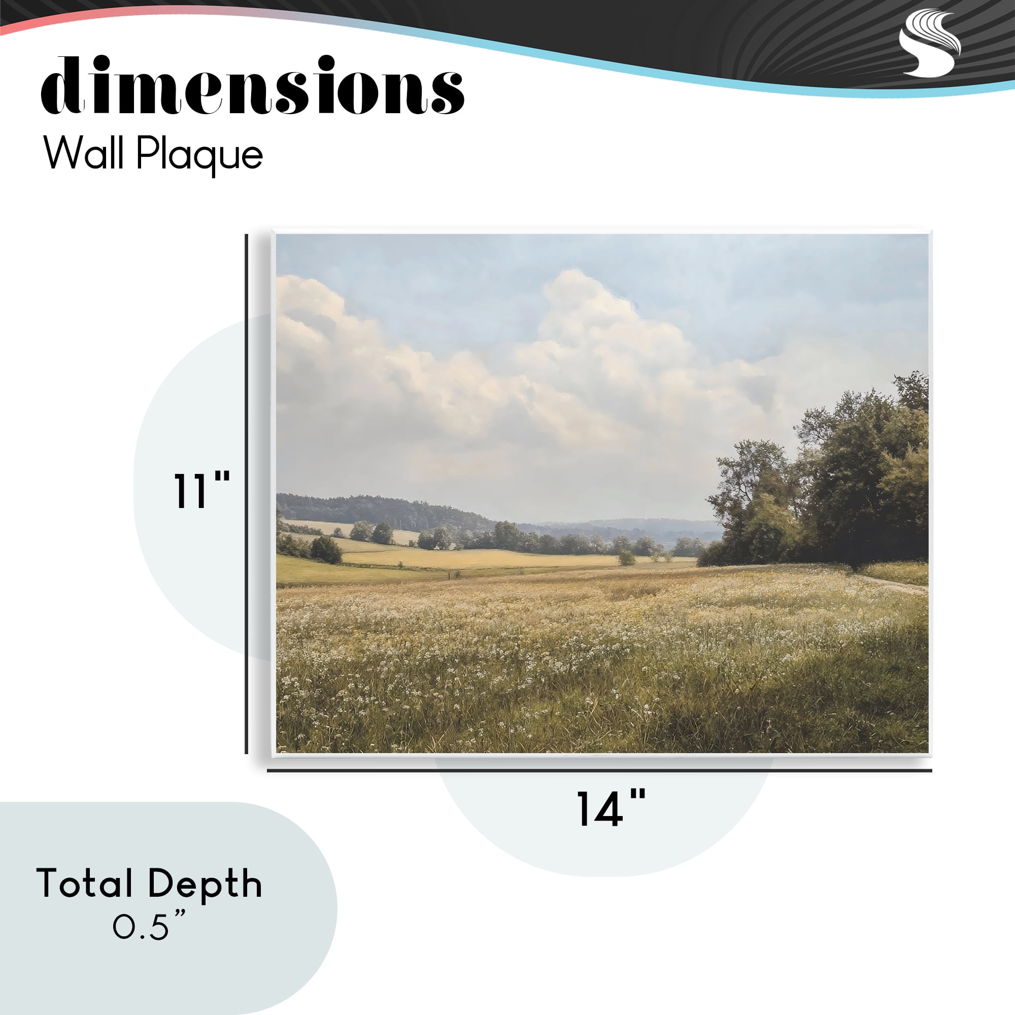 Stupell Industries Summer Landscape Cloudy Meadow Wall Plaque Art, design by Franklyn Gregory