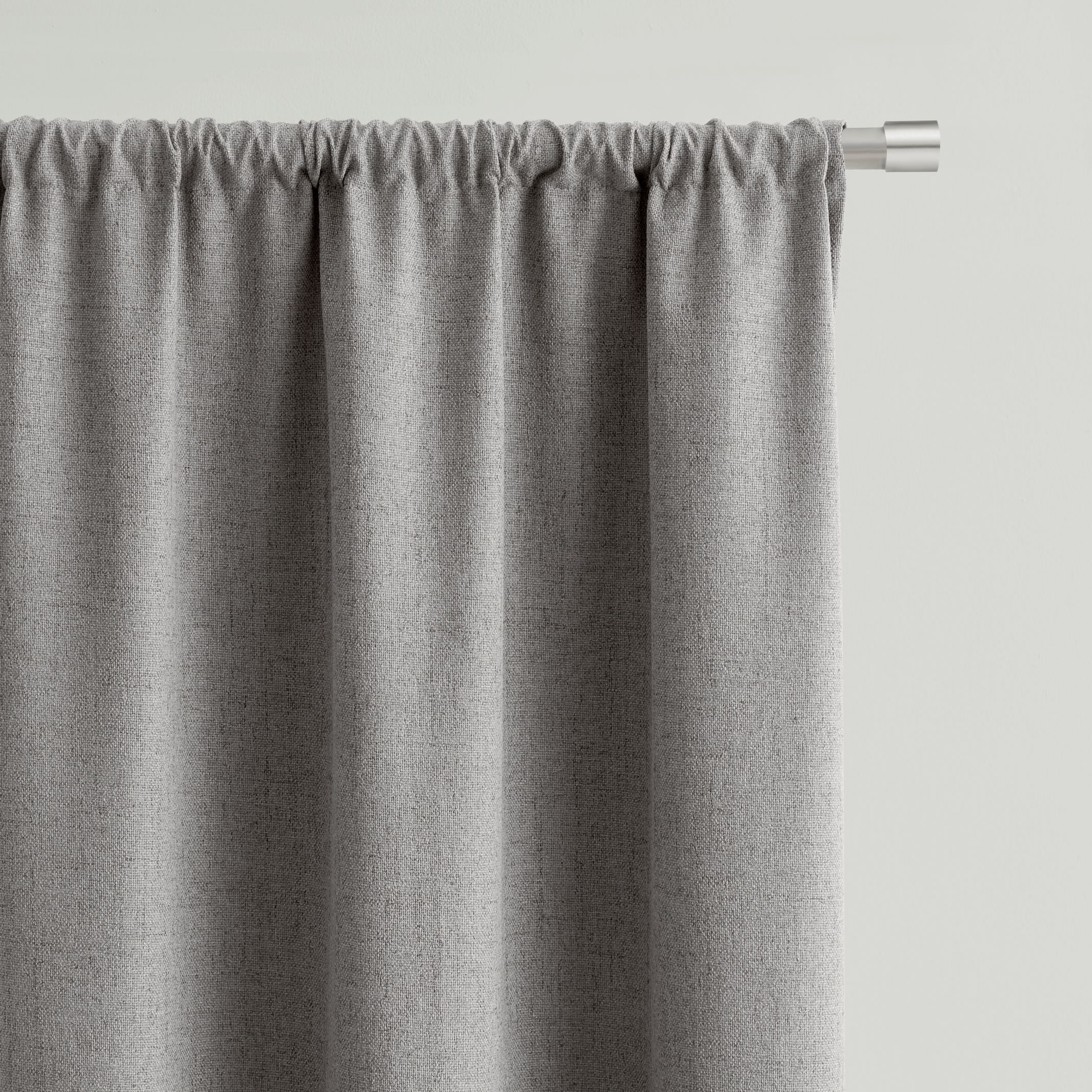 Mainstays Solid Twill Blackout Curtain Panel and Sheers, Set of 4, Soft Silver, 27.5" W x 95" L