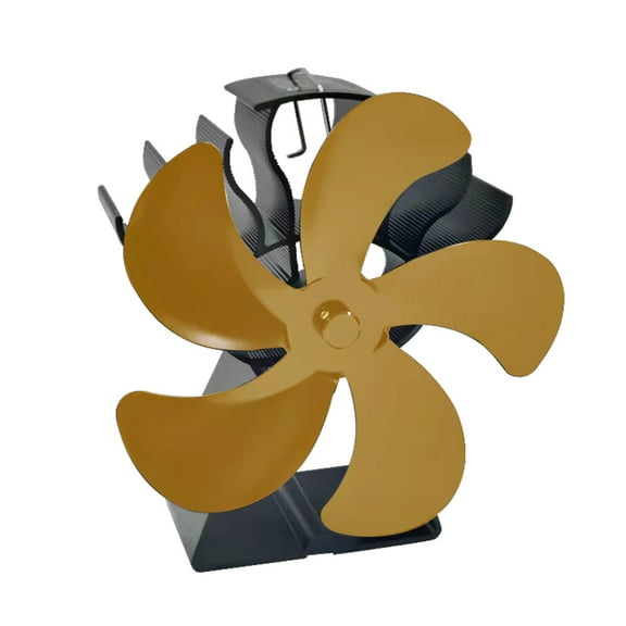 5-Blade Stove Fan Heat Powered for Wood Ultra Quiet with Stove Thermometer