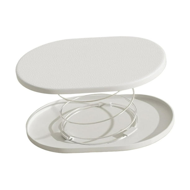 Soporte para caja de pañuelos con resorte, automático, fácil instalación, práctico Blanco