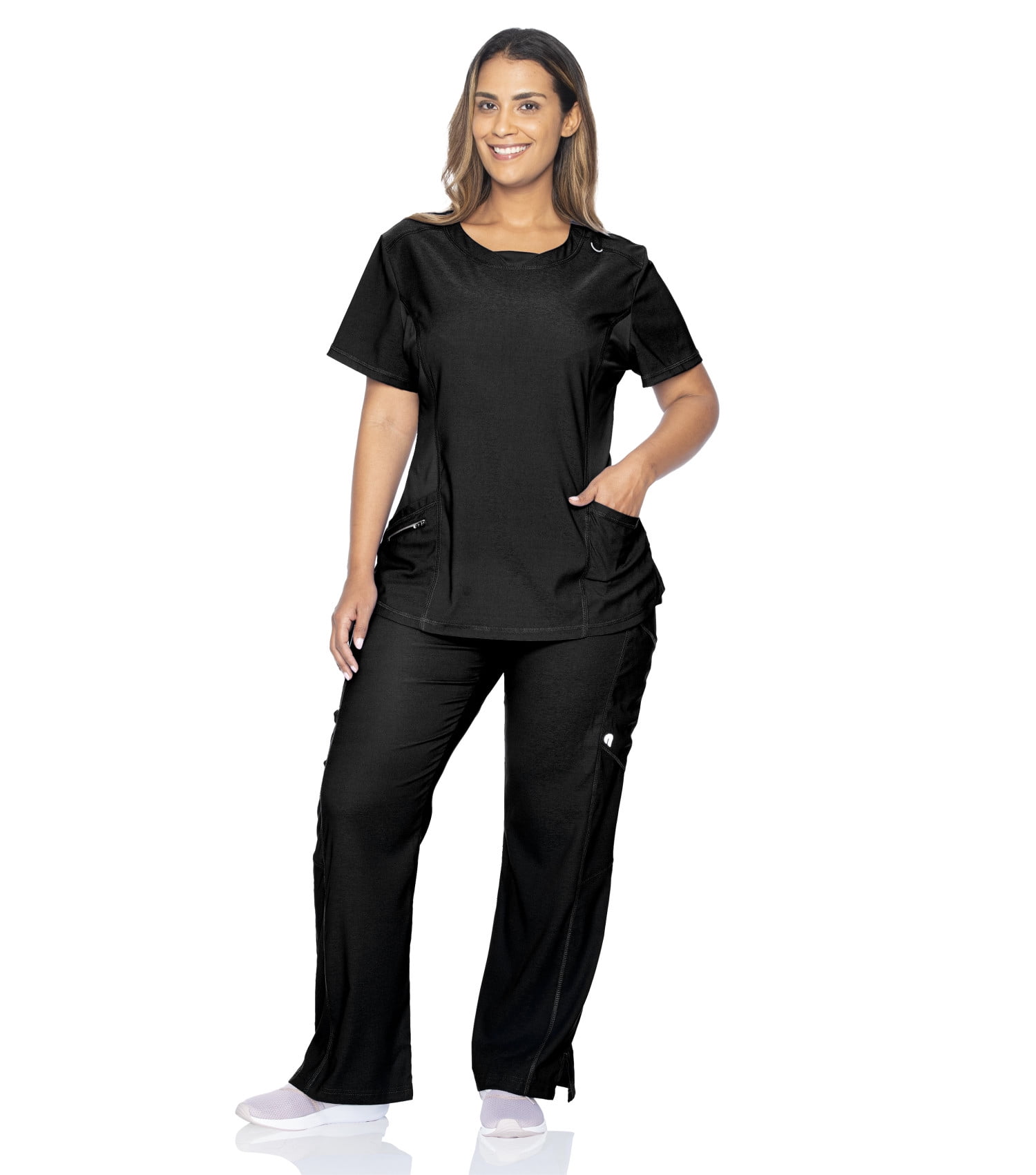 ave Scrubs 5570BLKXXLT Women's Medical Scrub Pant, Pacific Ave, Slimming  Straight Leg Style, Cargo Pockets, Great for Nurses, Black, 2X-Large Tall