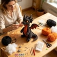 thumbnail image 5 of Halloween Dinosaur Crochet Kit, DIY Dragon Doll Crochet Set with Yarn, Hook, Craft Accessories and Filling Cotton, 5 of 8