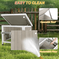 thumbnail image 4 of PETSCOSSET Outdoor Cat House, Weatherproof Solid Wood Cat Shelter with Openable Roof for Small Animals, 4 of 7