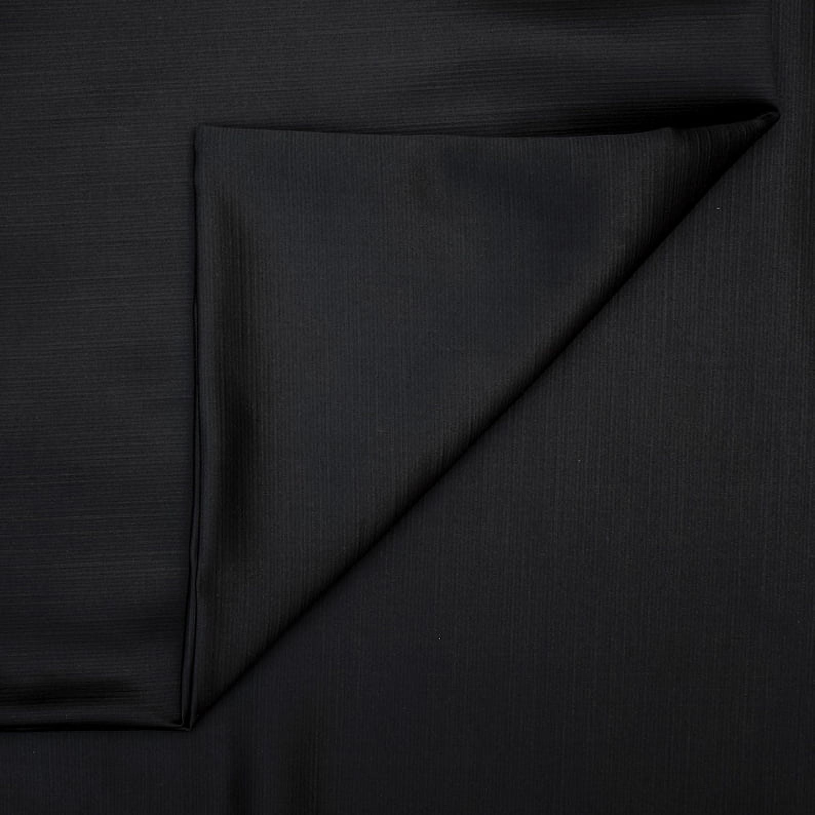 Fabric Mart Direct Black Heavy Satin Fabric by the Yard, 54 inches or 137 cm Width Black Satin Fabric, 1 Yard Solid Satin Upholstery Fabric For Curtains, Pillows