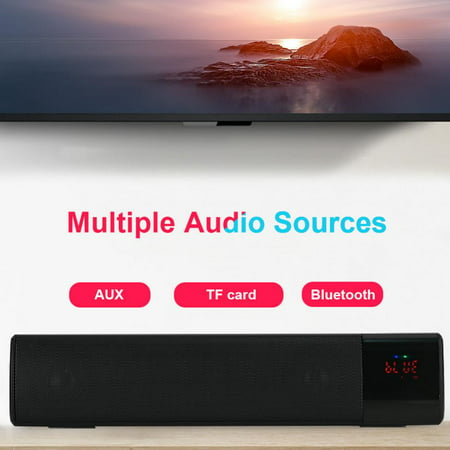 Hilitand LED Noise Cancelling Bluetooth Soundbar FM Radio Heavy Bass Home Theatre Soundbar,Bluetooth Soundbar, Wireless Sound Bars for