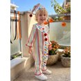 thumbnail image 6 of RUINIXCW Toddler Baby Girl Boy Halloween Outfit Clown Costume Infant Baby Girl Boy Romper Birthday Photoshoot Outfit Collar Long Sleeve Jumpsuit Hat, 6 of 8