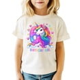 thumbnail image 3 of 6th Birthday Unicorn Shirt for Girls Rainbow Horse Party Theme Six Year Old Graphic Tee Natural Shirt Youth Small, 3 of 5