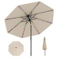 thumbnail image 1 of Gymax 10 FT Solar Patio Umbrella w/96 Multi-colored LED Lights & 9 Modes Vented Top Beige, 1 of 10