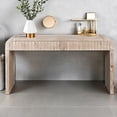 thumbnail image 4 of MDQMD Natural Wood Farmhouse Narrow Console Table with 2 Drawers,Sofa Table for Living Room,Entryway Table with Handless Drawers for Storage, 4 of 11