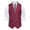 thumbnail image 3 of 2024 Spring And Summer New British Retro Fashion Solid Color Wedding Dress Lapel Men's Suit Vest, 3 of 3