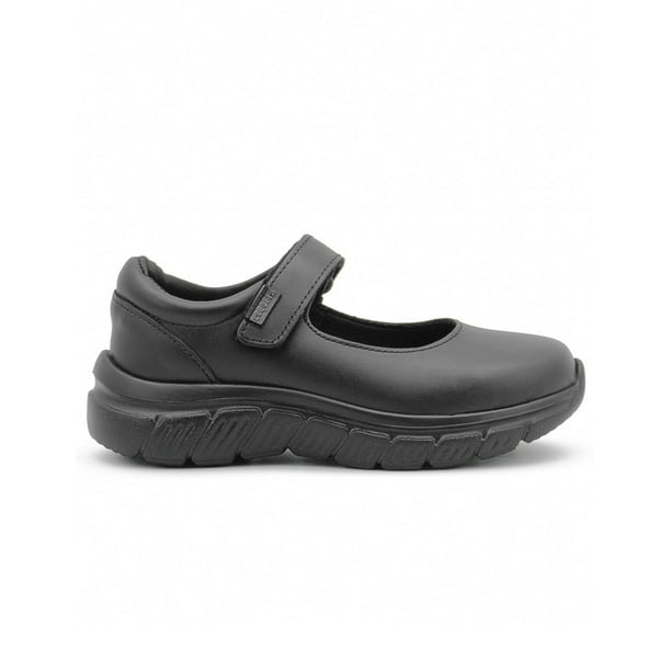 Zapato Escolar Coqueta Para Niña Ajuste Contactel Piel negro 24
