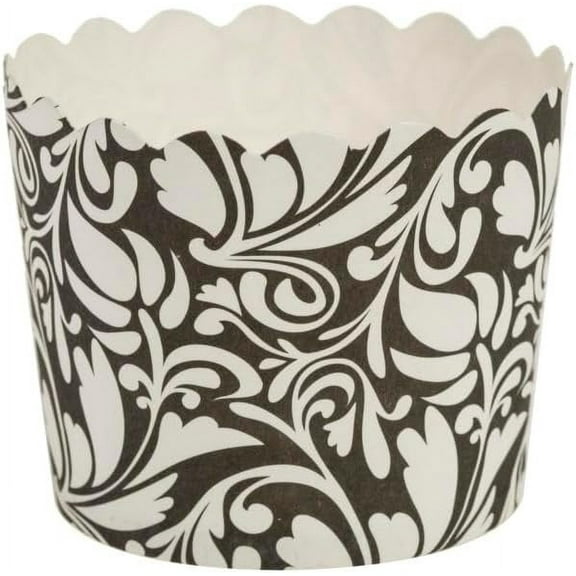 Small Scalloped Black and White Baking Cups – Elegant, Grease-Resistant Disposable Cupcake and Muffin Liners, Parties, Weddings, and Desserts – Perfect for Mini Treats and Snacks (20)