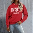 thumbnail image 5 of Women's Fashion Hoodies & Sweatshirts New York Hoodies Sweatshirt Pullover Hop Streetwear Soft Womens Fall Sweatshirts Red XL, 5 of 6