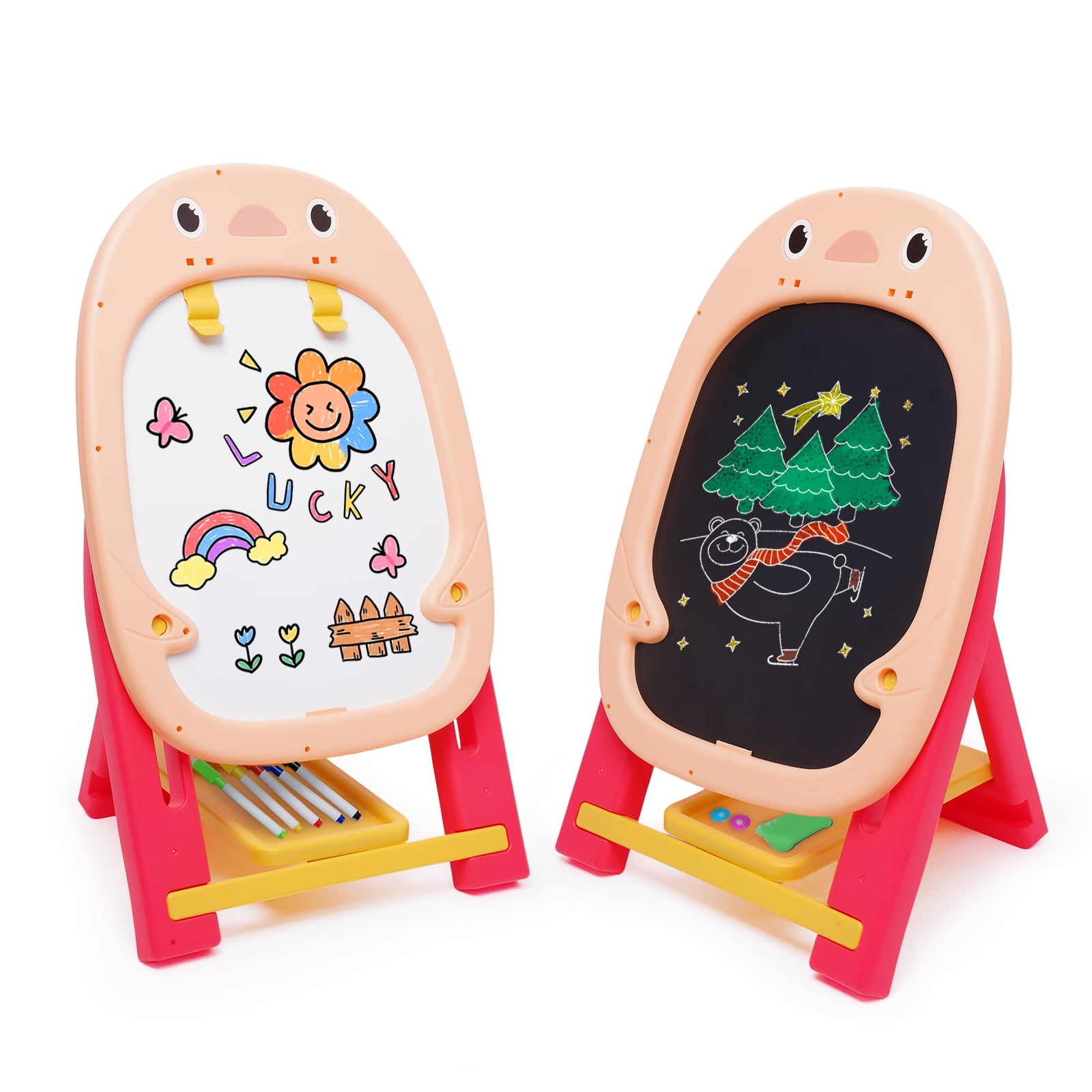 Ealing Easel for Kids,3 in 1 Foldable Plastic Drawing Board Double