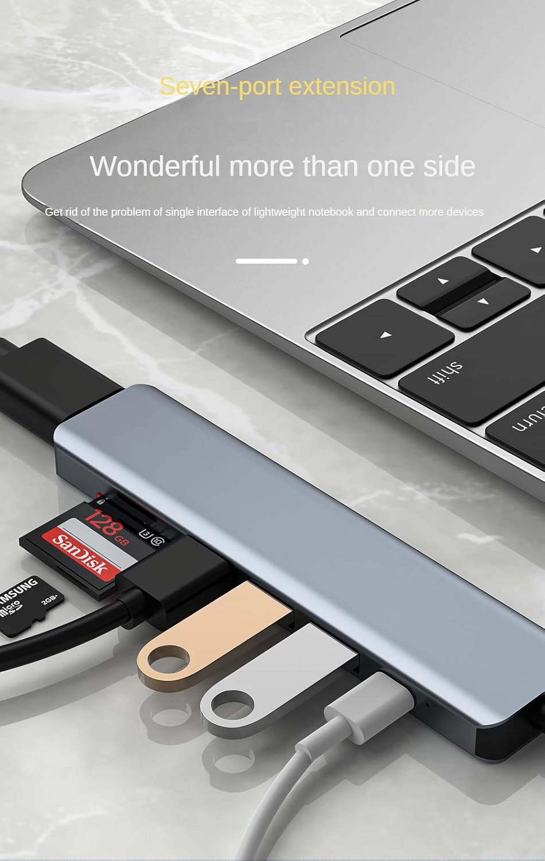 XIHAMA USB Hub OTG Type C 7 in 1 Hub 4K HDMI USB2.0 5Gbps USB3.0 Micro SD/TF Card Reader 100w PD Fast Charging Hub Hub USB Type C Support OTG Technology