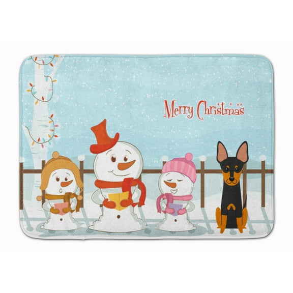 Merry Christmas Carolers English Toy Terrier Machine Washable Memory Foam Mat