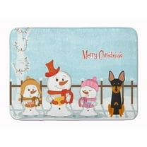Merry Christmas Carolers English Toy Terrier Machine Washable Memory Foam Mat