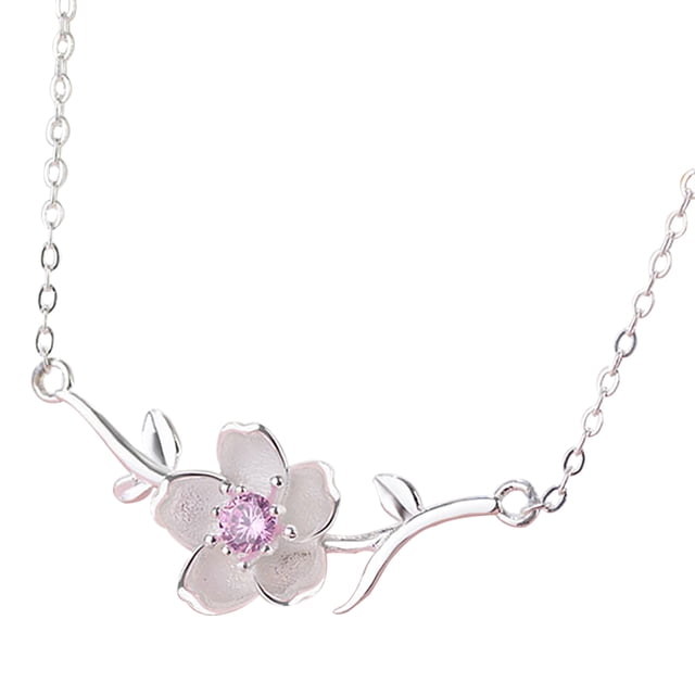 Collier Pendentif Bijoux Fleur de Cerisier Collier Charme Collier pour Femmes