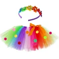 thumbnail image 4 of Falda tutú de caramelo de arcoíris para niñas, falda de tul mullida para niños, minifalda tutú colorida, disfraz de fiesta de cumpleaños para niñas pequeñas, 4 of 5