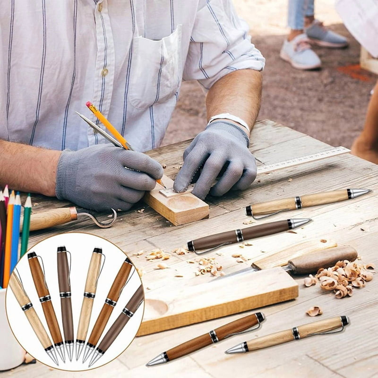 12 Pieces Wood Turning Pen Set with Refills Rotating Pen Kit for Wood Turning Bulk Lathe Turning Supplies for Pen Making