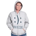 thumbnail image 4 of You Decide Happy Sad Emoticon Cute Zip Up Hoodie Men's Women's Brisco Brands 2X, 4 of 6