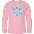 thumbnail image 3 of Inktastic Icy Blue Winter Snowflake Long Sleeve Youth T-Shirt, 3 of 5