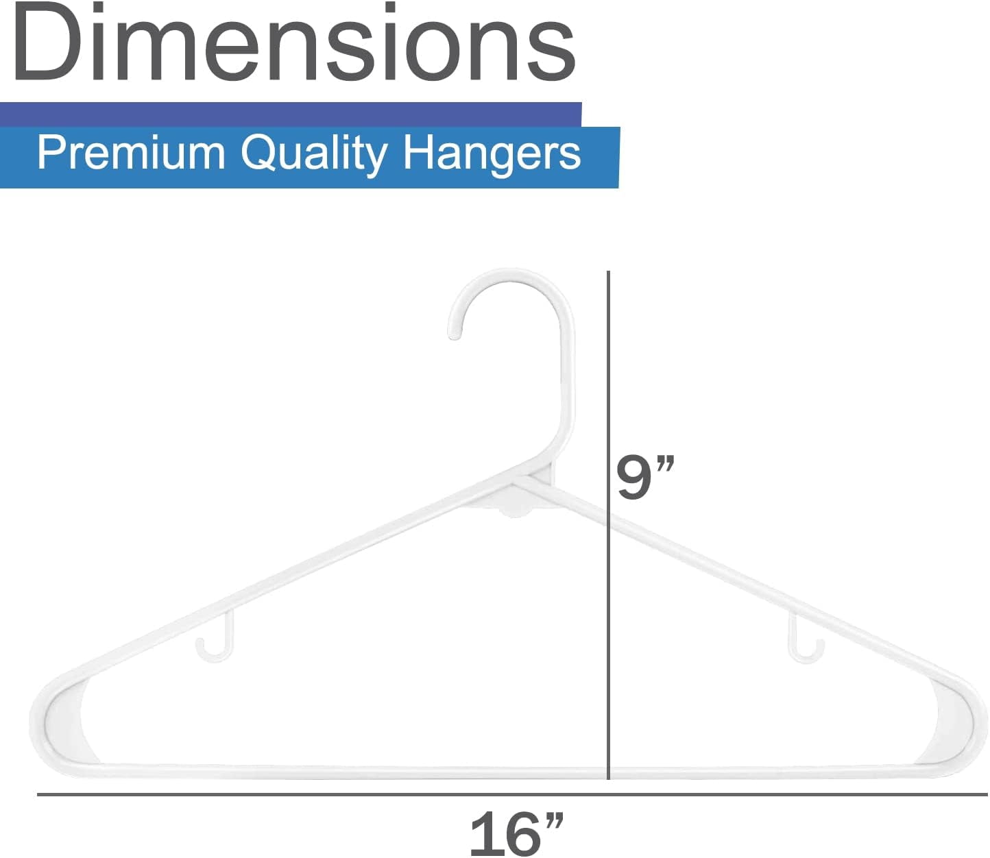 YaoLEO White Plastic Hangers 20 pcs, Non-Slip Heavy Duty Clothes Hanger, Smooth Finish to Protect Fabric, Lightweight, Ultra-Thin Hangers for Coats and Other Clothes