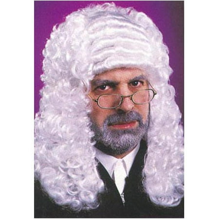 White Judge Wig Adult Halloween Accessory