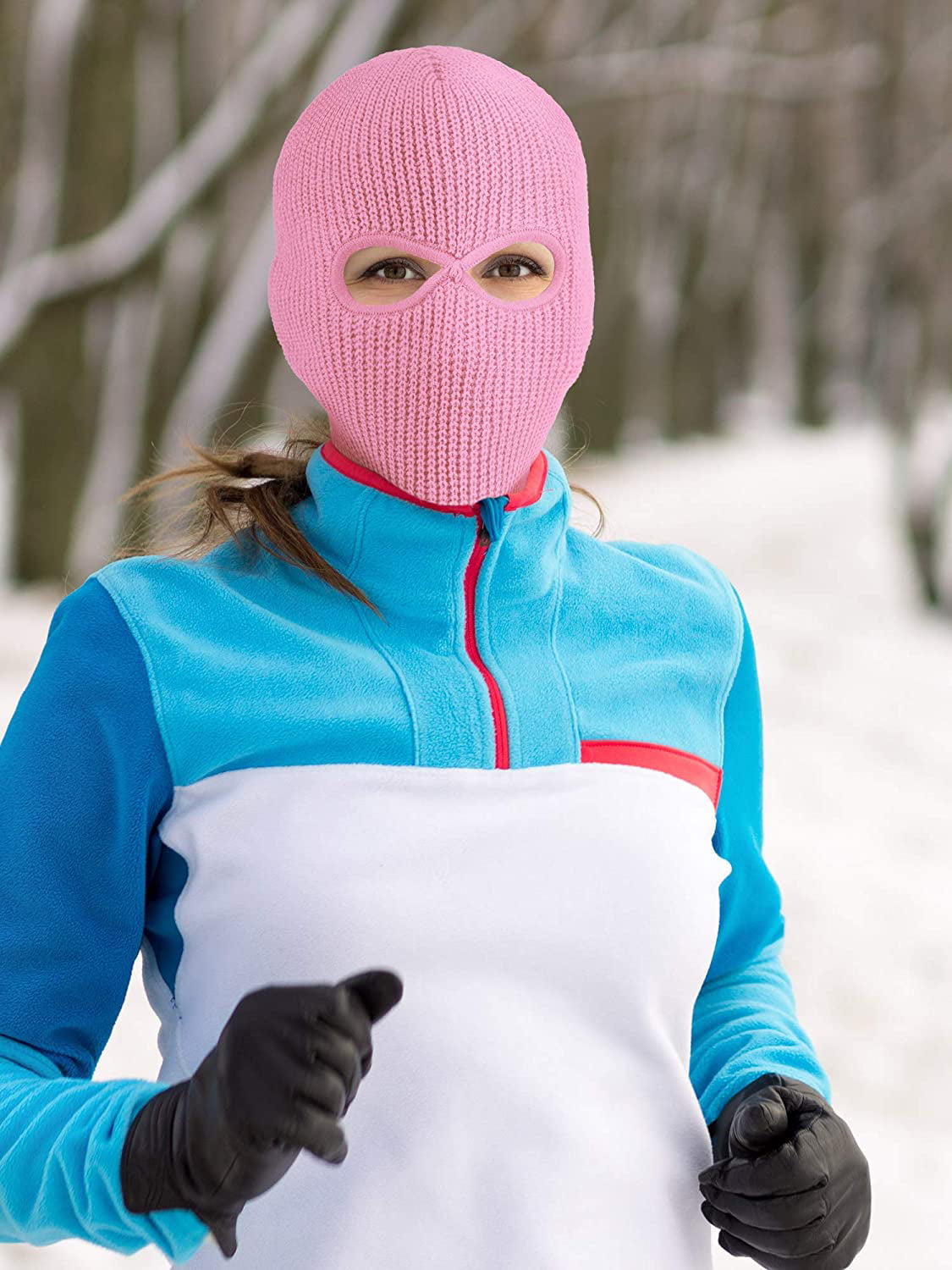 GRNSHTS 2-Hole Knitted Full Face Cover Ski Neck Gaiter, Winter