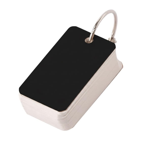 4 Pack Ring Bound Blank Cards, White Thick Cardstock, Portable Punched Flash Cards for English Words & Handwriting Practice