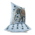 thumbnail image 3 of Elephantine Delight Throw Pillow in Blue 18x18, 3 of 3