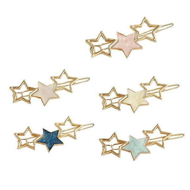 a polished and professional product description based on the title you provided:\n\n \n\n**5PCS Elegant Alloy Hair Clips – Star Design Fashion Hairpins