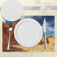thumbnail image 3 of Ambesonne Desert Place Mats Set of 4, Bizarre Sandstone Cliffs, Standard Size, Navy Blue Mustard Orange, 3 of 6