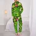 thumbnail image 3 of KLL Cactus And Succulents Print Women's Long Sleeve Pajamas with Pants Sleepwear Loungewear 2 Set-XX-Large, 3 of 8