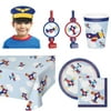 Lil Flyer Airplane Birthday Party Set 49 Pieces, Lunch Napkin,8 3/4" Plate,9 Oz. Cup,Plastic Tablecover,Headband,Blowouts