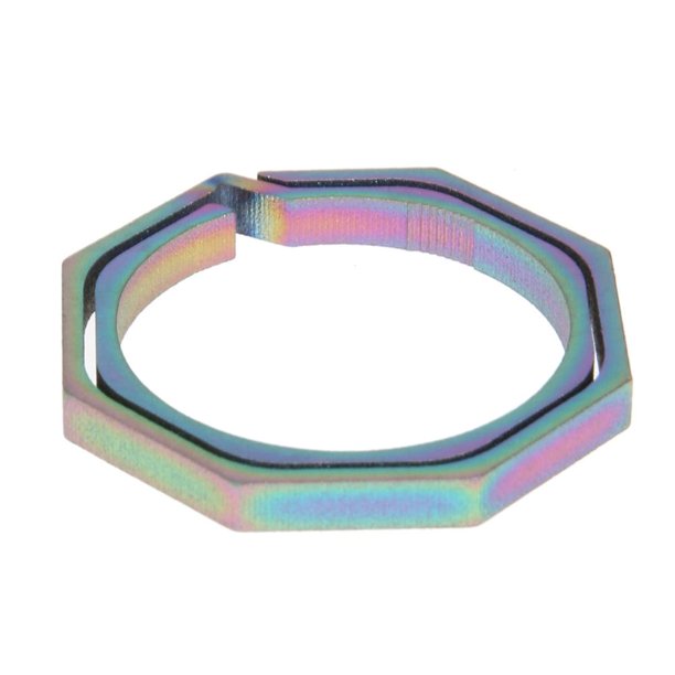Hebilla EDC Llavero de titanio TC4 Ti llavero portátil con hebilla EDC llavero octágono Popular para accesorios de senderismo JShteea El nuevo