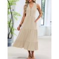 thumbnail image 4 of Womens Summer Maxi Dresses Flowy V Neck Sleeveless Swing Casual Beach Sundress with Pockets Color XL, 4 of 9