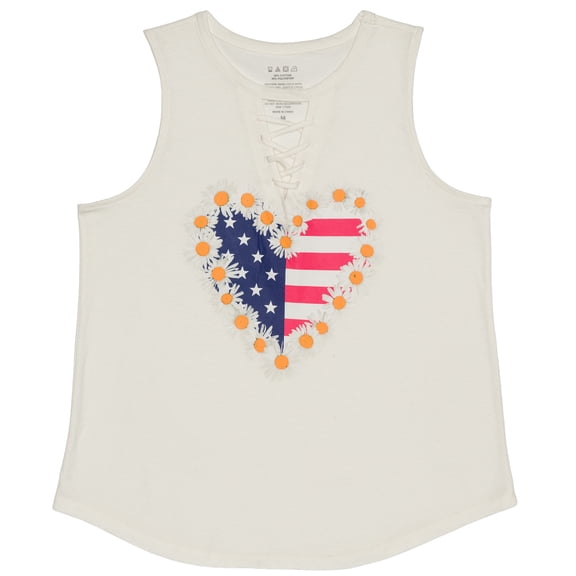 HYBRID APPAREL - American Flag Daisies Short Sleeve Graphic T-Shirt