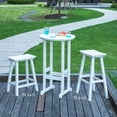thumbnail image 6 of NALONE 24 Inch Outdoor Bar Stool, HDPE Bar Chairs with Footrest, Weather Resistant Waterproof Bar Stools Outside Bar Height Stools for Bar, Kitchen Counter, Yard, Balcony(White, 24'' Barstools), 6 of 10