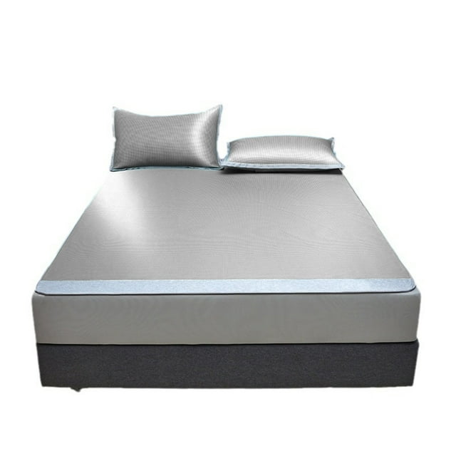 ZZkhGO Ice Silk Cool Mat, Summer Conditioning Mattress Topper, Machine Washable Folding Soft Bed Mat