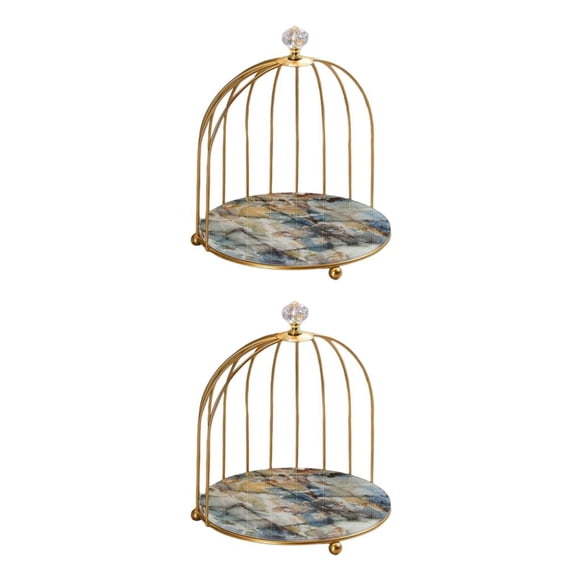 Matsuzay Iron Bird Cage Cosmetic Organizer Bathroom Rack Storage Dresser Stand Holder 2piezas 1 capa pintada