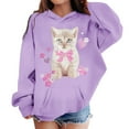 thumbnail image 2 of DHFJKG Kids Girls Hoodies Oversized Sweatshirts Cute Cat Printed Long Sleeve Hooded Pullover For Youth Toddler 2-13 Years Soft Casual Tops, 2 of 4