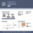 thumbnail image 4 of Prominence Home Calico 52" White Modern Ceiling Fan with 3 Blades, Integrated LED Light Kit, Remote & Reverse Airflow, 4 of 14